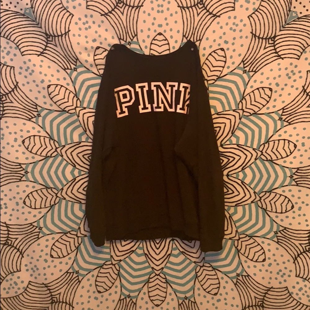 Black pink crew neck